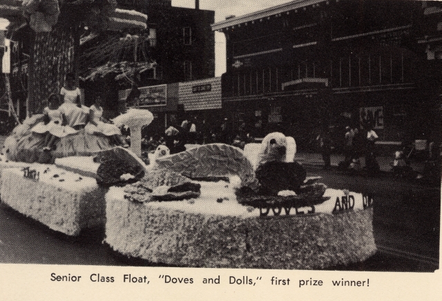Our First Prize Peach Days float - built by Class of 61 spirit...
